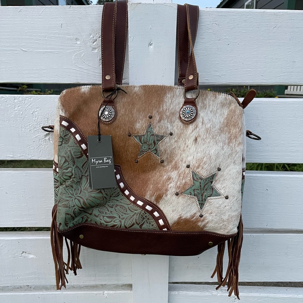 Myra cowhide concealed carry purse - used once! In perfect condition!